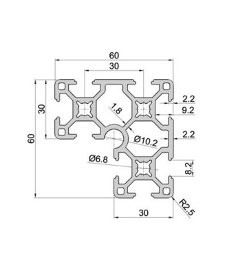 6063-T5 プロフィール シルバー アノジス アルミウム エクストルーション T スロット デコイル加工